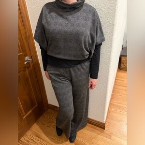 Gray Plaid Two-Piece Outfit